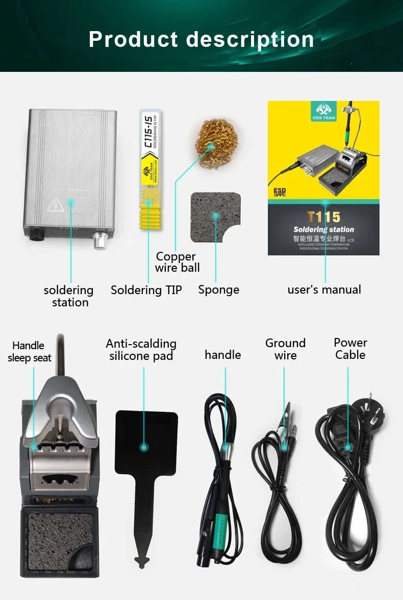 OSS T115 Micro Nano Electric S - огляд і ціна C115 Nano Soldering Iron Station